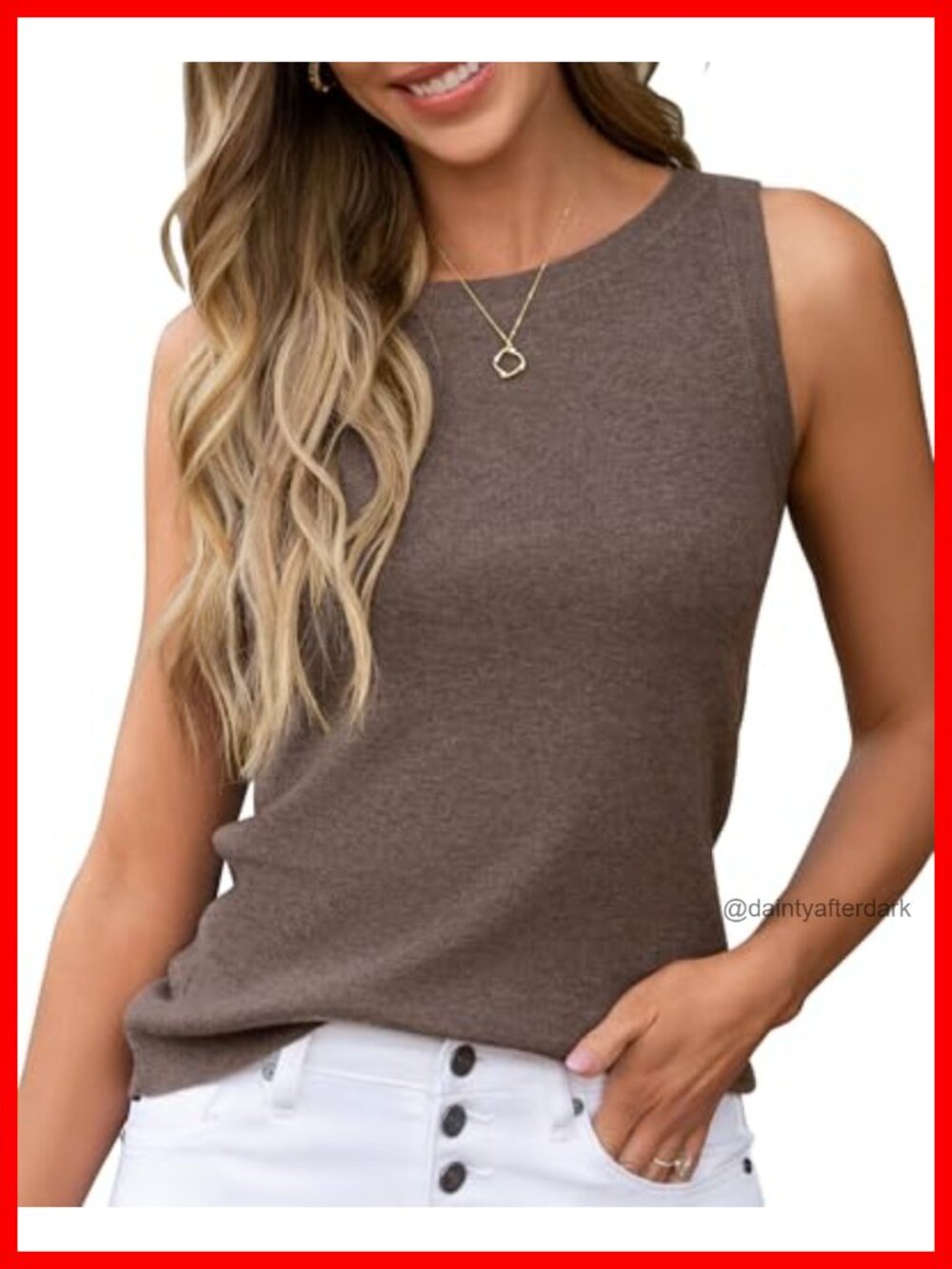 Wool Blend Sleeveless Tank Top Business Casual Slim Fit Crew Neck